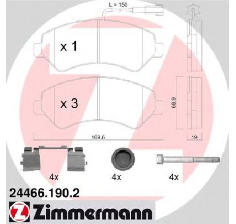 Set placute frana,frana disc ZIMMERMANN 24466.190.2</br>Piesa auto pentru Frana disc Set placute frana,frana disc ZIMMERMANN 24466.190.2</br>Piesa auto pentru Frana disc