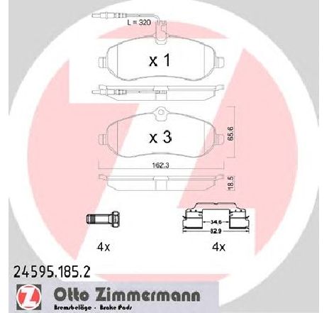 Set placute frana,frana disc ZIMMERMANN 24595.185.2</br>Piesa auto pentru Frana disc Set placute frana,frana disc ZIMMERMANN 24595.185.2</br>Piesa auto pentru Frana disc