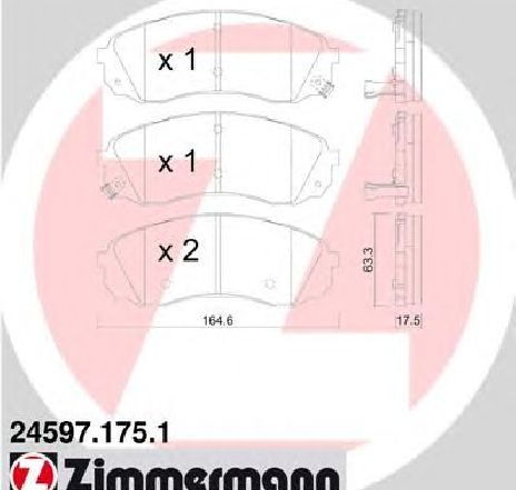 Set placute frana,frana disc ZIMMERMANN 24597.175.1</br>Piesa auto pentru KIA CARNIVAL / GRAND CARNIVAL III (VQ) KIA SEDONA Mk II (VQ) 2.2 CRDi Set placute frana,frana disc ZIMMERMANN 24597.175.1</br>Piesa auto pentru KIA CARNIVAL / GRAND CARNIVAL III (VQ) KIA SEDONA Mk II (VQ) 2.2 CRDi