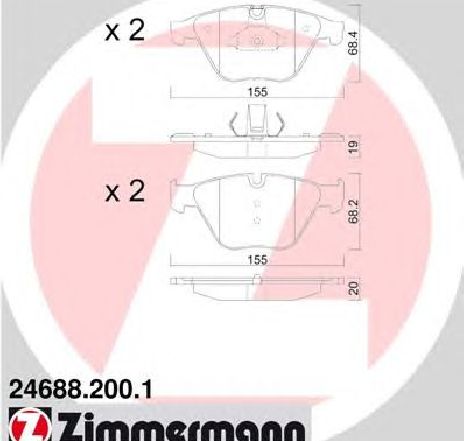 Set placute frana,frana disc ZIMMERMANN 24688.200.1</br>Piesa auto pentru Frana disc Set placute frana,frana disc ZIMMERMANN 24688.200.1</br>Piesa auto pentru Frana disc