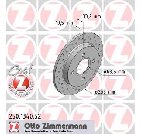 Disc frana ZIMMERMANN 250.1340.52</br>Piesa auto pentru Frana disc Disc frana ZIMMERMANN 250.1340.52</br>Piesa auto pentru Frana disc