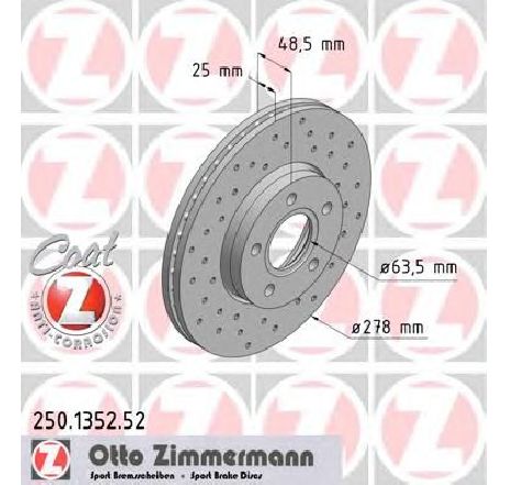 Disc frana ZIMMERMANN 250.1352.52</br>Piesa auto pentru Frana disc Disc frana ZIMMERMANN 250.1352.52</br>Piesa auto pentru Frana disc