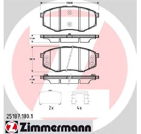 Set placute frana,frana disc ZIMMERMANN 25187.180.1</br>Piesa auto pentru Frana disc Set placute frana,frana disc ZIMMERMANN 25187.180.1</br>Piesa auto pentru Frana disc