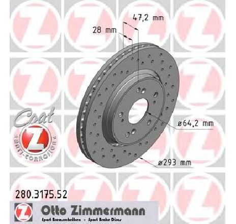 Disc frana ZIMMERMANN 280.3175.52</br>Piesa auto pentru Frana disc Disc frana ZIMMERMANN 280.3175.52</br>Piesa auto pentru Frana disc