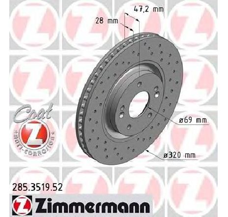 Disc frana ZIMMERMANN 285.3519.52</br>Piesa auto pentru Frana disc Disc frana ZIMMERMANN 285.3519.52</br>Piesa auto pentru Frana disc