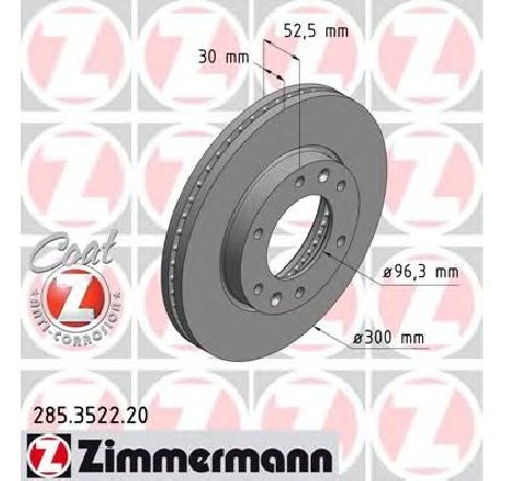Disc frana ZIMMERMANN 285.3522.20 Disc frana ZIMMERMANN 285.3522.20