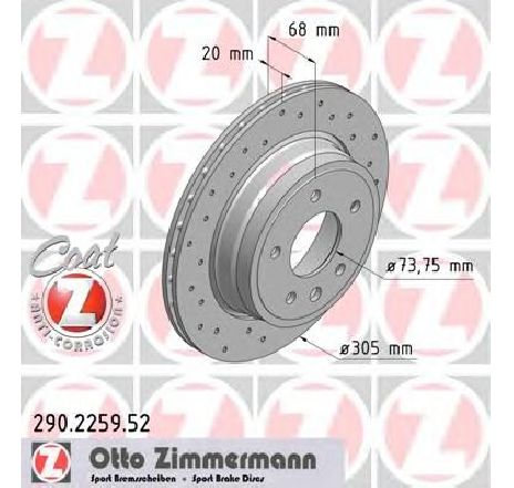 Disc frana ZIMMERMANN 290.2259.52</br>Piesa auto pentru Frana disc Disc frana ZIMMERMANN 290.2259.52</br>Piesa auto pentru Frana disc