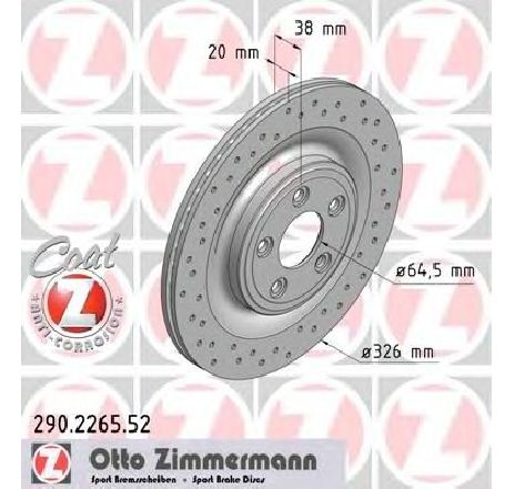 Disc frana ZIMMERMANN 290.2265.52</br>Piesa auto pentru Frana disc Disc frana ZIMMERMANN 290.2265.52</br>Piesa auto pentru Frana disc