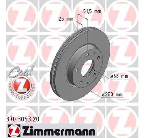 Disc frana ZIMMERMANN 370.3053.20 Disc frana ZIMMERMANN 370.3053.20