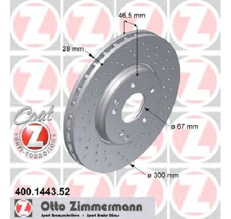 Disc frana ZIMMERMANN 400.1443.52</br>Piesa auto pentru Frana disc Disc frana ZIMMERMANN 400.1443.52</br>Piesa auto pentru Frana disc