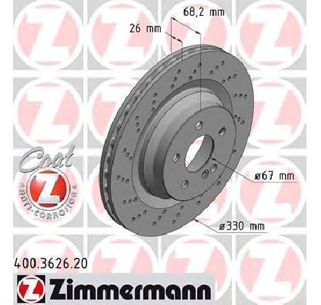 Disc frana ZIMMERMANN 400.3626.20 Disc frana ZIMMERMANN 400.3626.20