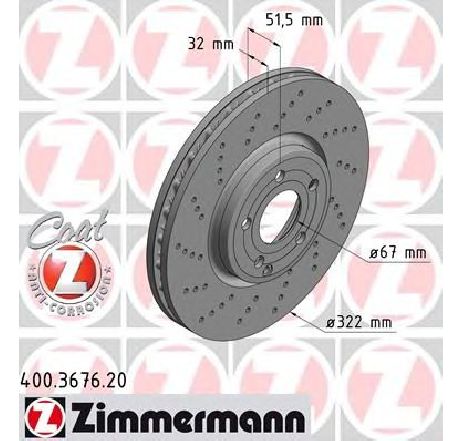 Disc frana ZIMMERMANN 400.3676.20 Disc frana ZIMMERMANN 400.3676.20