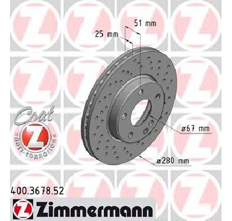 Disc frana ZIMMERMANN 400.3678.52 Disc frana ZIMMERMANN 400.3678.52
