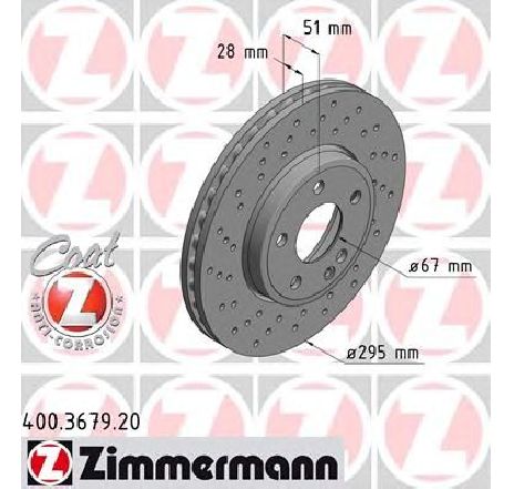 Disc frana ZIMMERMANN 400.3679.20 Disc frana ZIMMERMANN 400.3679.20