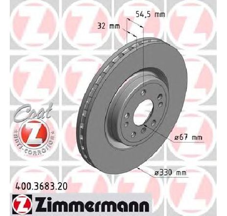Disc frana ZIMMERMANN 400.3683.20 Disc frana ZIMMERMANN 400.3683.20