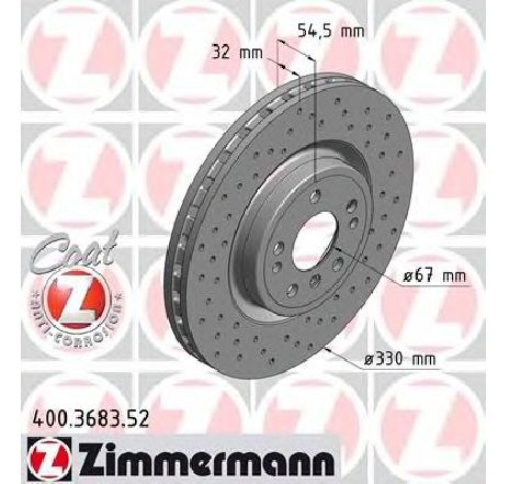 Disc frana ZIMMERMANN 400.3683.52</br>Piesa auto pentru Frana disc Disc frana ZIMMERMANN 400.3683.52</br>Piesa auto pentru Frana disc