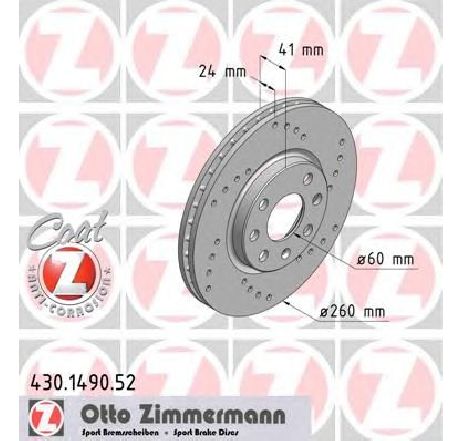 Disc frana ZIMMERMANN 430.1490.52</br>Piesa auto pentru Frana disc Disc frana ZIMMERMANN 430.1490.52</br>Piesa auto pentru Frana disc