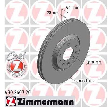 Disc frana ZIMMERMANN 430.2607.20</br>Piesa auto pentru Frana disc Disc frana ZIMMERMANN 430.2607.20</br>Piesa auto pentru Frana disc