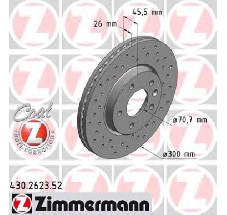 Disc frana ZIMMERMANN 430.2623.52 Disc frana ZIMMERMANN 430.2623.52