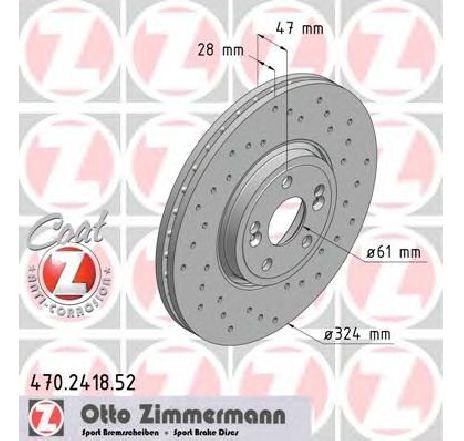 Disc frana ZIMMERMANN 470.2418.52</br>Piesa auto pentru Frana disc Disc frana ZIMMERMANN 470.2418.52</br>Piesa auto pentru Frana disc