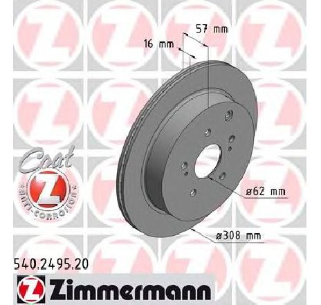 Disc frana ZIMMERMANN 540.2495.20</br>Piesa auto pentru Frana disc Disc frana ZIMMERMANN 540.2495.20</br>Piesa auto pentru Frana disc