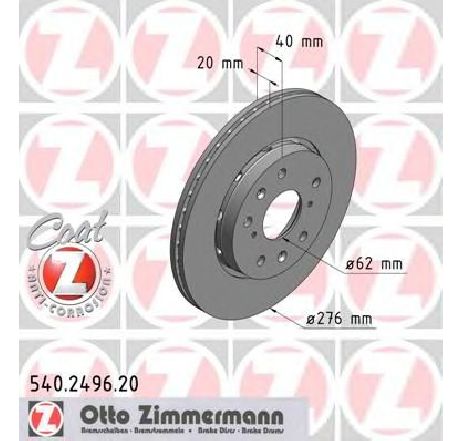 Disc frana ZIMMERMANN 540.2496.20 Disc frana ZIMMERMANN 540.2496.20