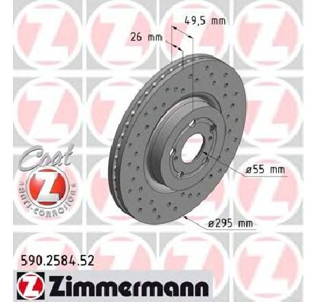Disc frana ZIMMERMANN 590.2584.52</br>Piesa auto pentru Frana disc Disc frana ZIMMERMANN 590.2584.52</br>Piesa auto pentru Frana disc