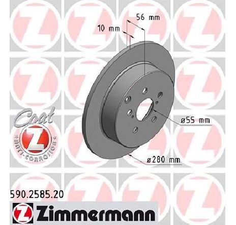 Disc frana ZIMMERMANN 590.2585.20</br>Piesa auto pentru Frana disc Disc frana ZIMMERMANN 590.2585.20</br>Piesa auto pentru Frana disc