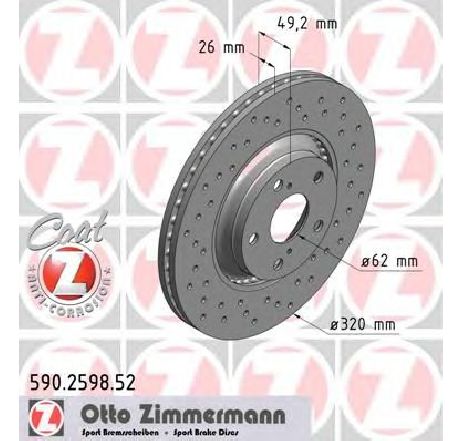 Disc frana ZIMMERMANN 590.2598.52 Disc frana ZIMMERMANN 590.2598.52