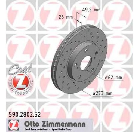 Disc frana ZIMMERMANN 590.2802.52</br>Piesa auto pentru Frana disc Disc frana ZIMMERMANN 590.2802.52</br>Piesa auto pentru Frana disc