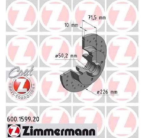 Disc frana ZIMMERMANN 600.1599.52</br>Piesa auto pentru Frana disc Disc frana ZIMMERMANN 600.1599.52</br>Piesa auto pentru Frana disc