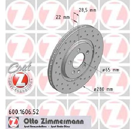 Disc frana ZIMMERMANN 600.1606.52</br>Piesa auto pentru Frana disc Disc frana ZIMMERMANN 600.1606.52</br>Piesa auto pentru Frana disc