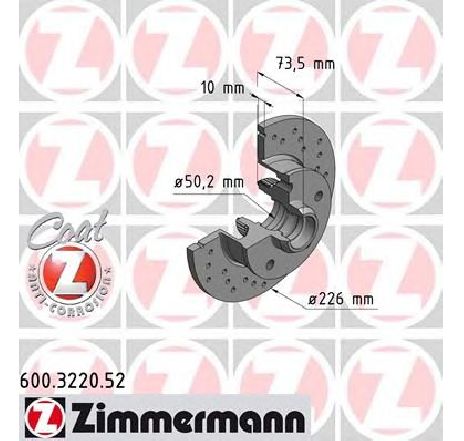 Disc frana ZIMMERMANN 600.3220.52</br>Piesa auto pentru Frana disc Disc frana ZIMMERMANN 600.3220.52</br>Piesa auto pentru Frana disc