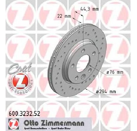 Disc frana ZIMMERMANN 600.3232.52</br>Piesa auto pentru Frana disc Disc frana ZIMMERMANN 600.3232.52</br>Piesa auto pentru Frana disc