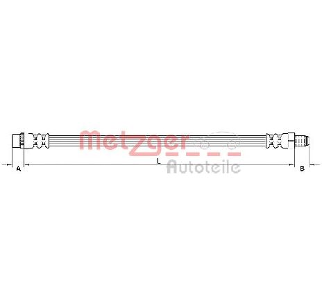 Furtun frana METZGER 4110896</br>Piesa auto pentru Frana de performanta Furtun frana METZGER 4110896</br>Piesa auto pentru Frana de performanta