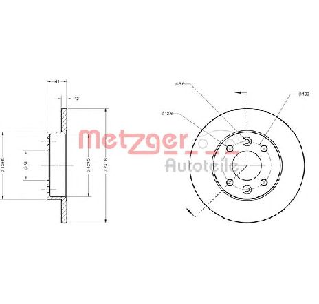 Disc frana METZGER 6110034</br>Piesa auto pentru Frana disc Disc frana METZGER 6110034</br>Piesa auto pentru Frana disc