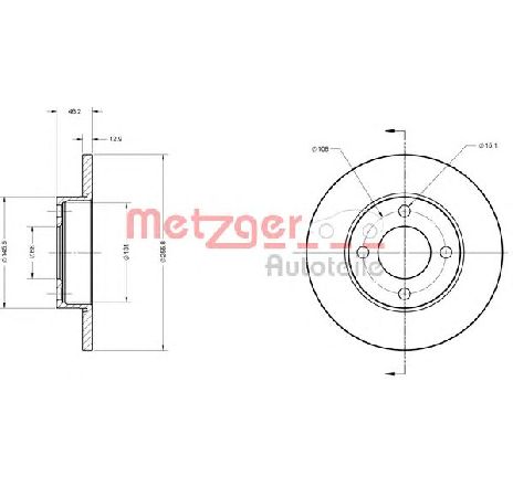 Disc frana METZGER 6110254</br>Piesa auto pentru Frana disc Disc frana METZGER 6110254</br>Piesa auto pentru Frana disc