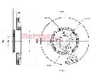 Disc frana METZGER 6110504</br>Piesa auto pentru VOLVO S80 II (AS)  1.6 DRIVe